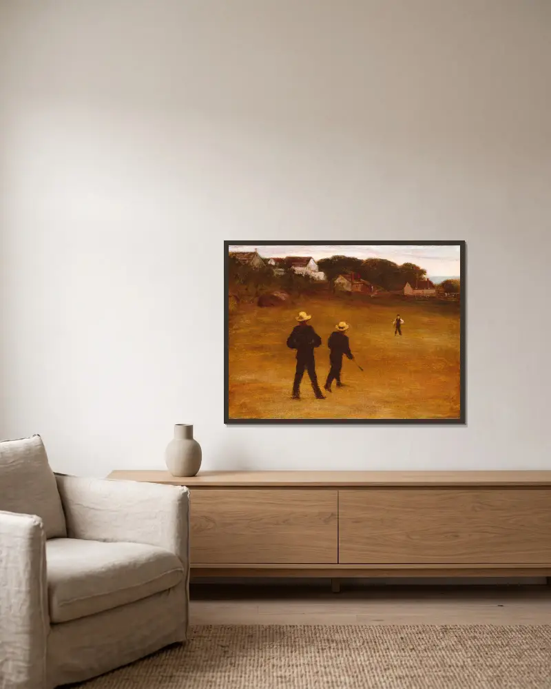 Die Ballspieler von William Morris Hunt gerahmt an einer Wand