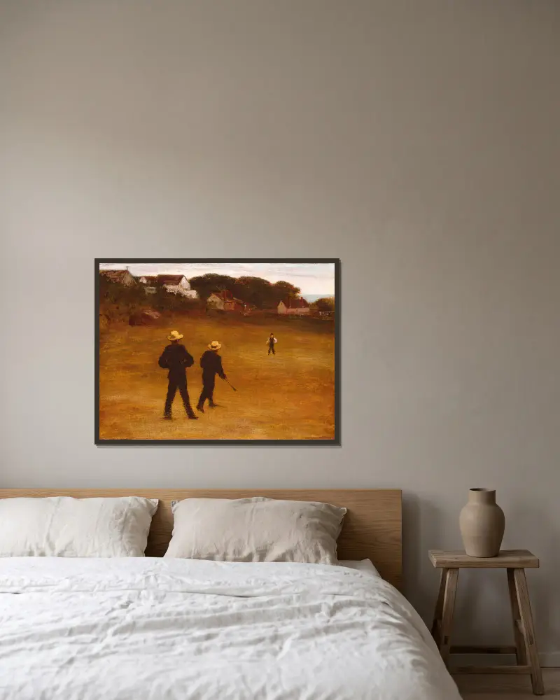 Die Ballspieler von William Morris Hunt gerahmt an einer Wand