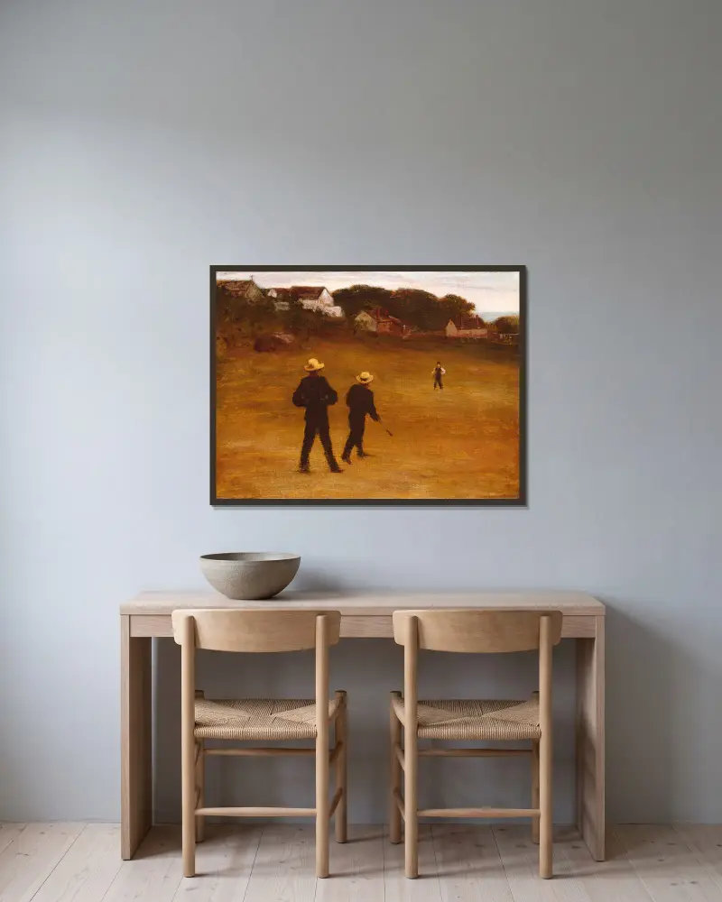 Die Ballspieler von William Morris Hunt gerahmt an einer Wand