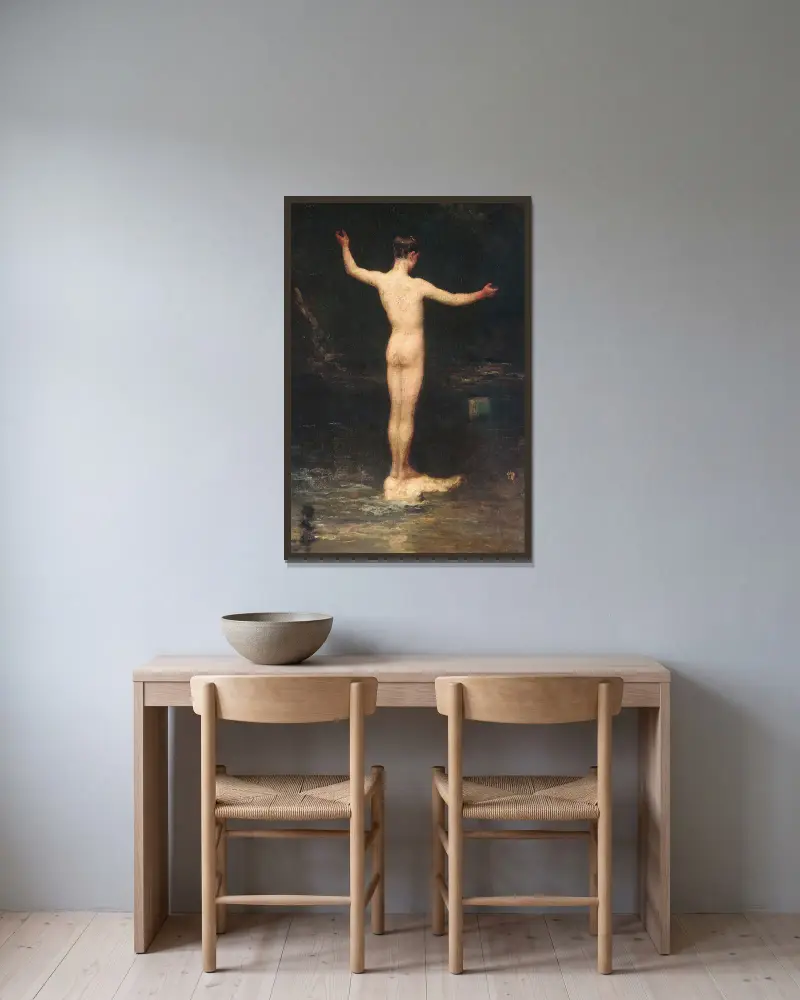 Koupající se, William Morris Hunt v rámu na stěně