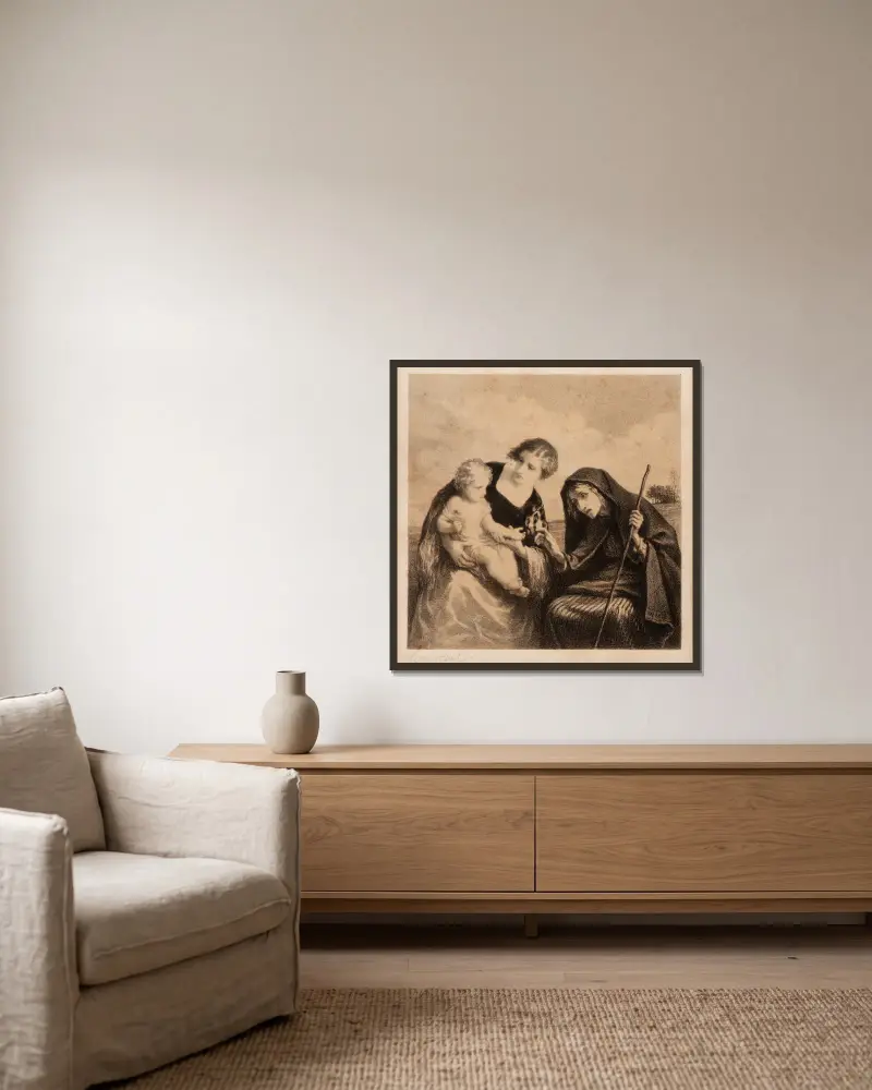 Věštkyně, William Morris Hunt v rámu na stěně