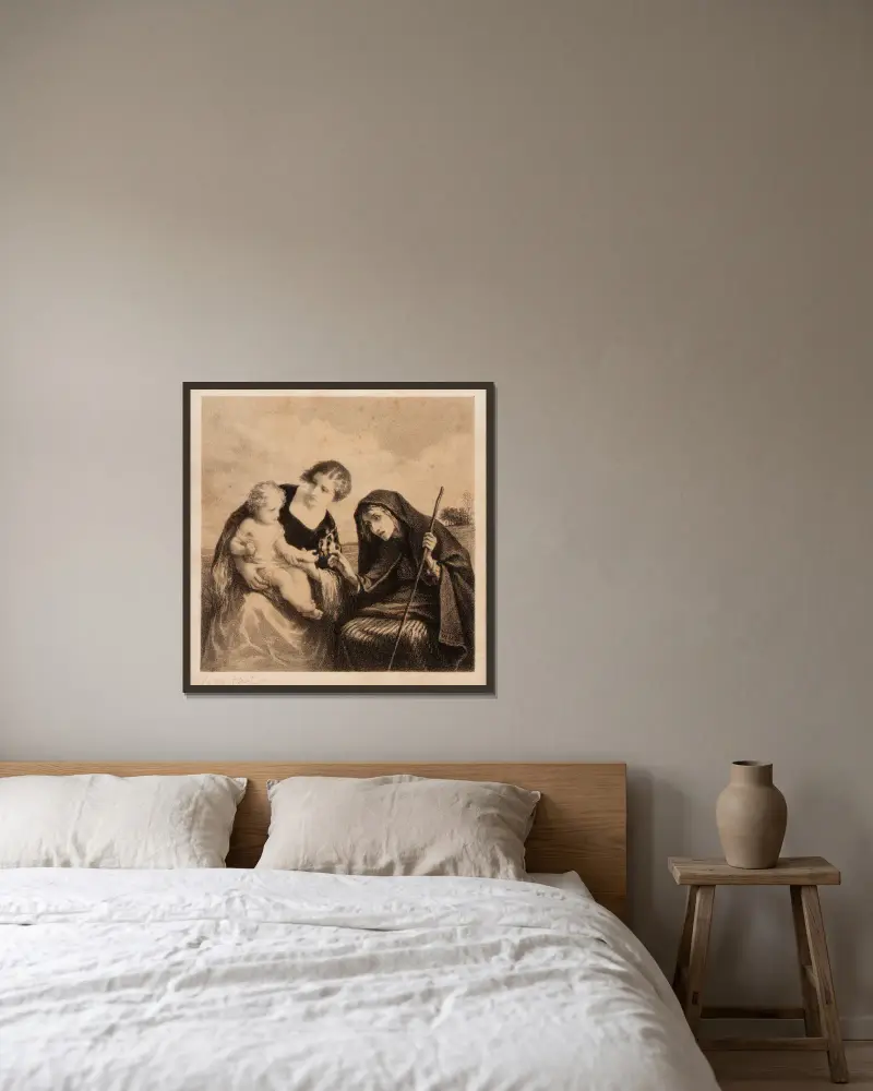 Věštkyně, William Morris Hunt v rámu na stěně
