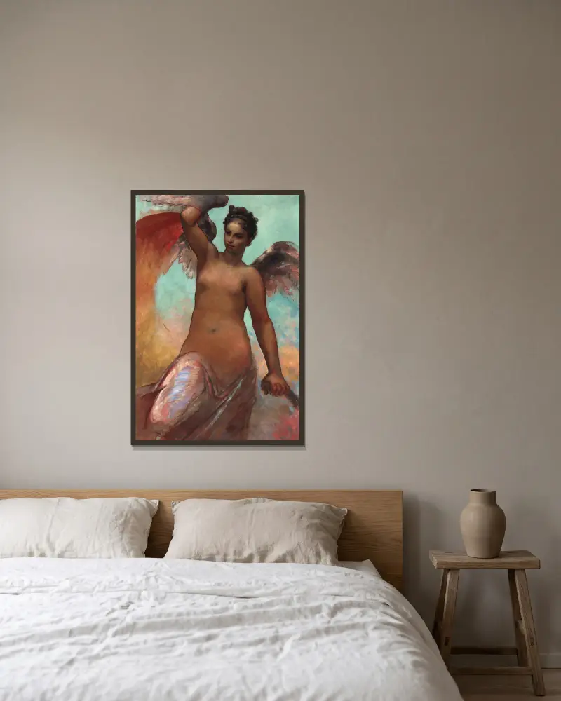 Bevingad lycka von William Morris Hunt gerahmt an einer Wand