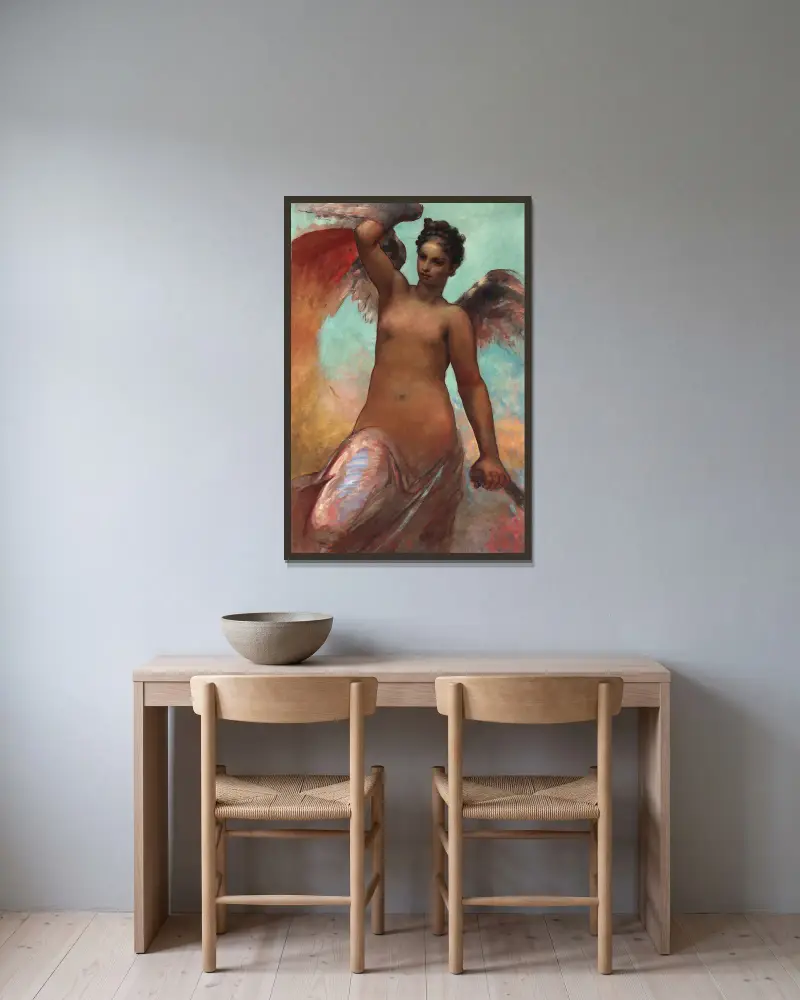 Bevingad lycka von William Morris Hunt gerahmt an einer Wand