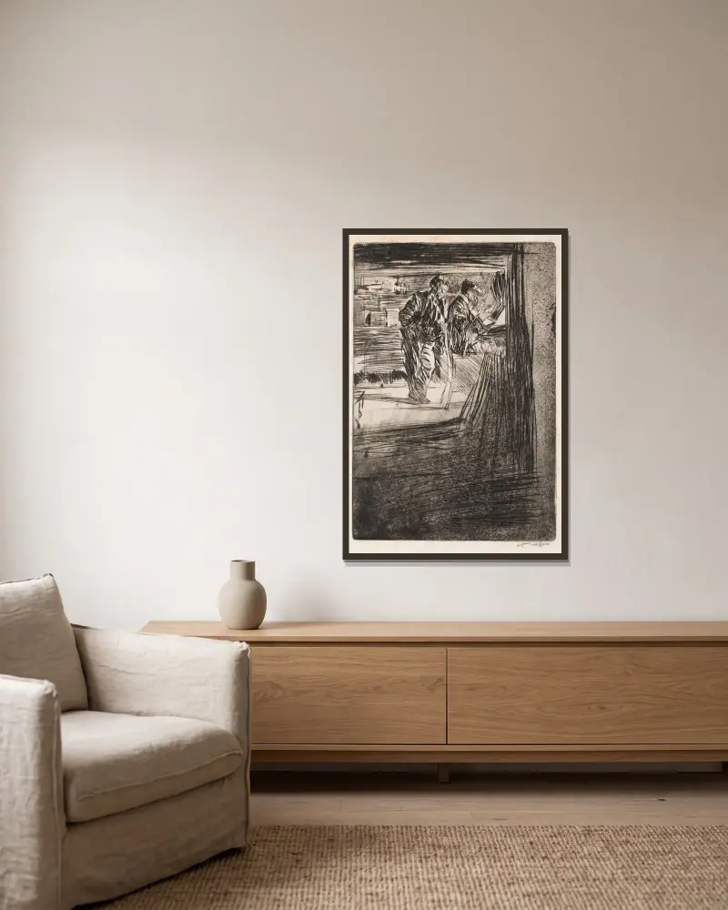 In Camera von Muirhead Bone gerahmt an einer Wand