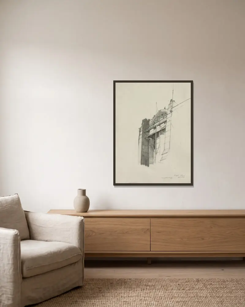 Liverpool Cathedral von Muirhead Bone gerahmt an einer Wand