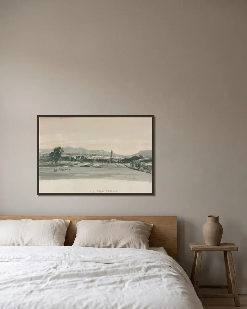 In der Nähe von Étoile, Provence von Muirhead Bone gerahmt an einer Wand
