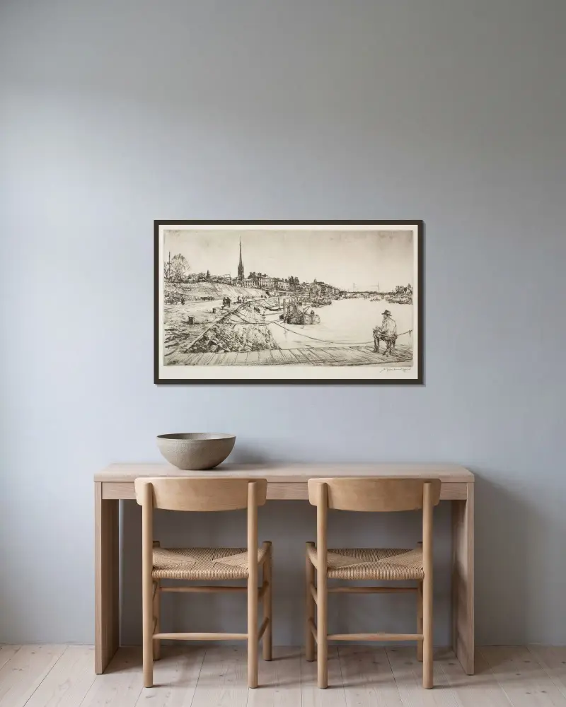 Rouen von Muirhead Bone gerahmt an einer Wand