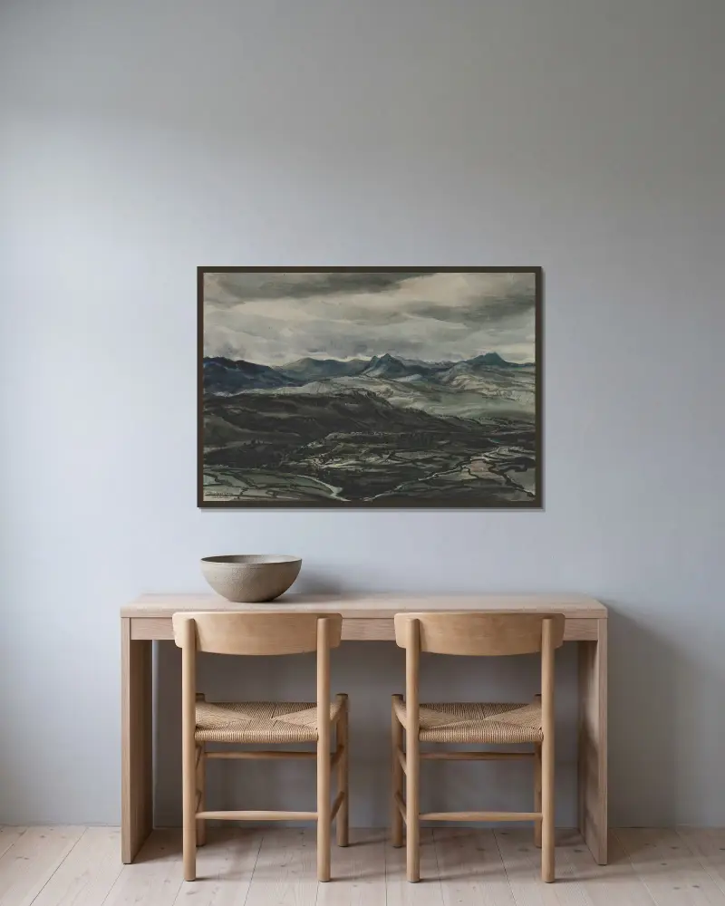 Storm Weather, Ronda, Spain av Muirhead Bone inramad på en vägg