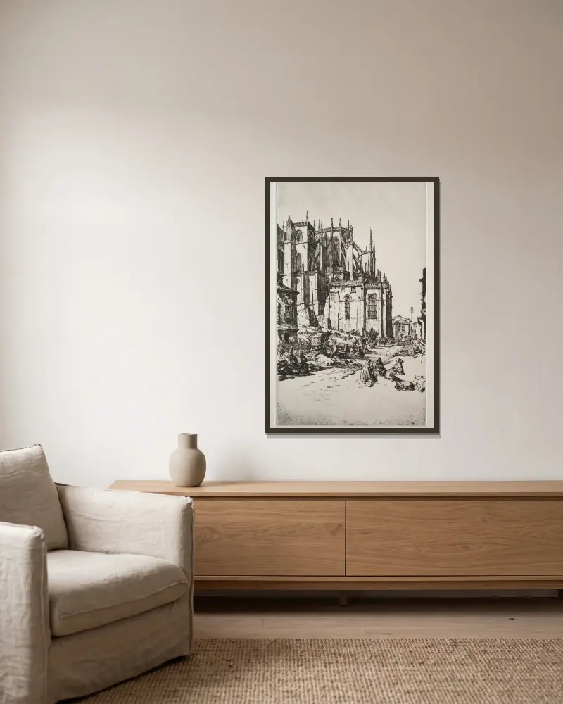 Studie k Leon Apse, Muirhead Bone v rámu na stěně