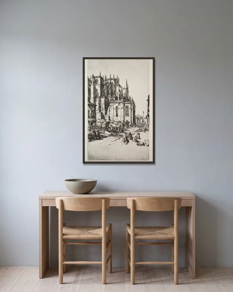 Studie k Leon Apse, Muirhead Bone v rámu na stěně