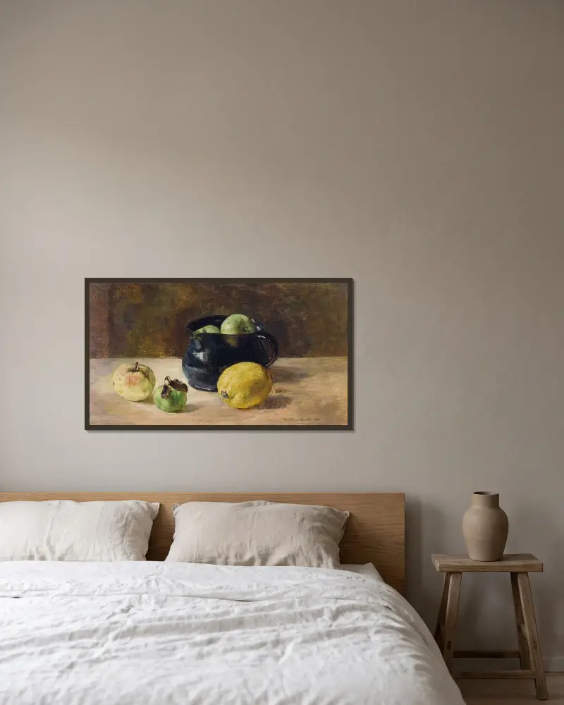 Still Life av Anna Munthe-Norstedt inramad på en vägg