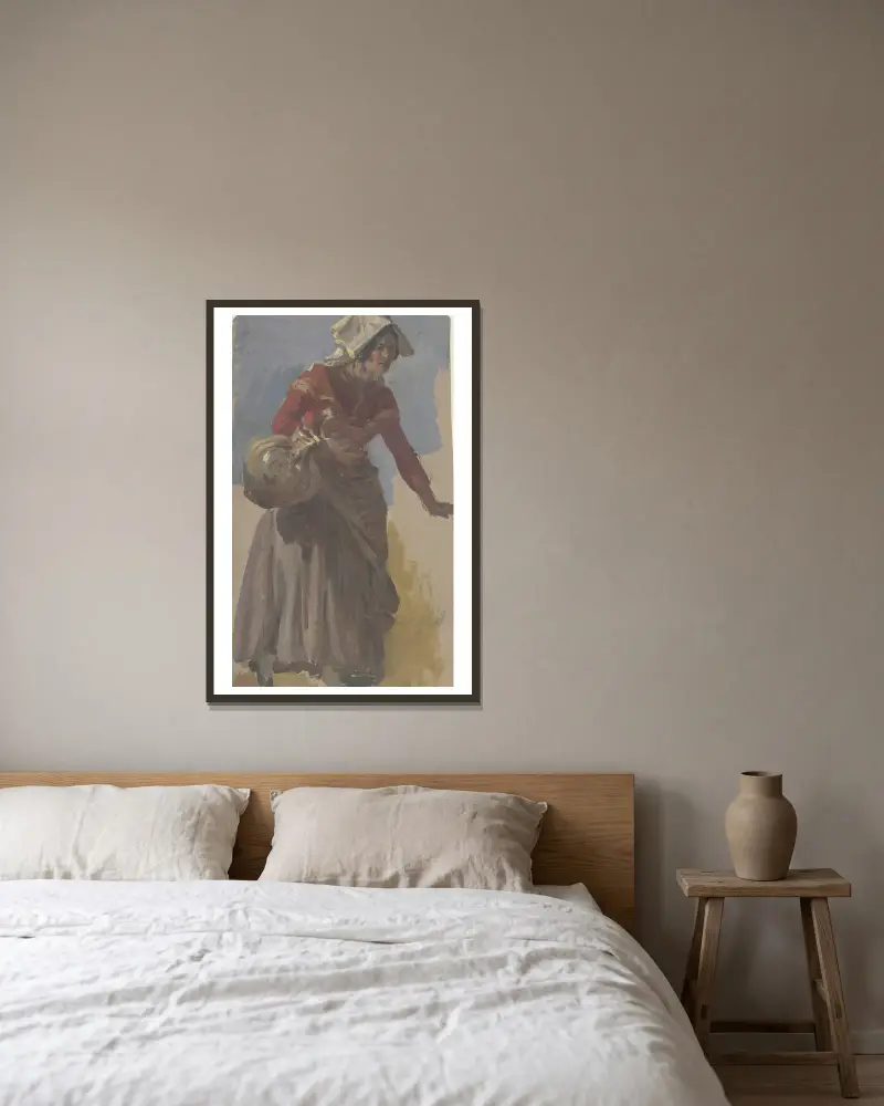 Bäuerin aus Albano mit einem Krug von Johann Nepomuk Rauch gerahmt an einer Wand