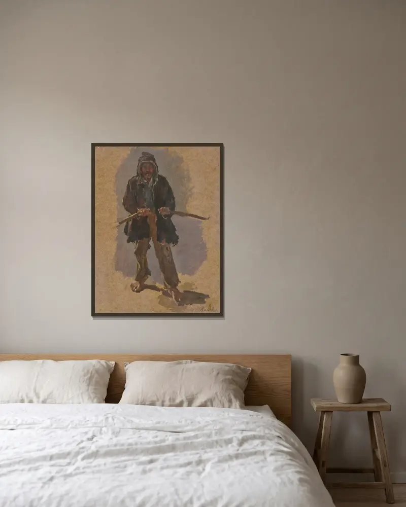 Ein italienischer Schiffer, am Ruder stehend av Johann Nepomuk Rauch inramad på en vägg