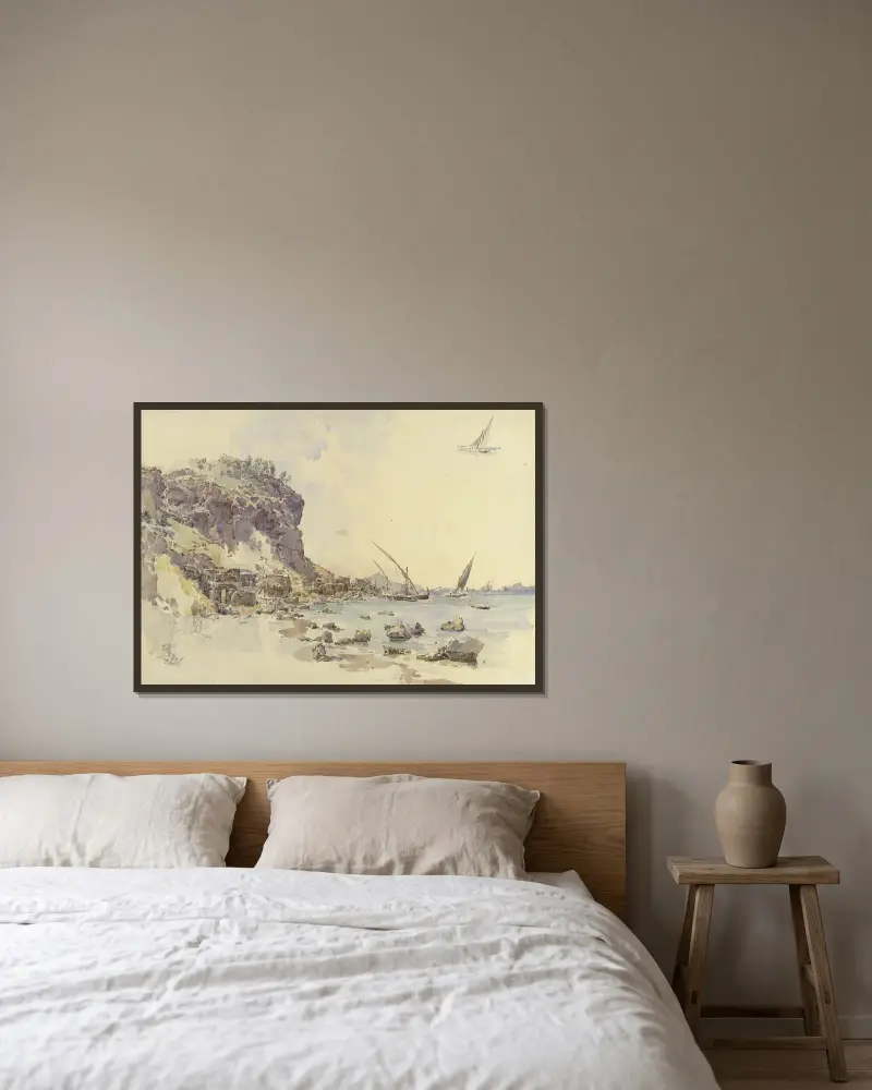 La Marina grande del Vico av Johann Nepomuk Rauch inramad på en vägg