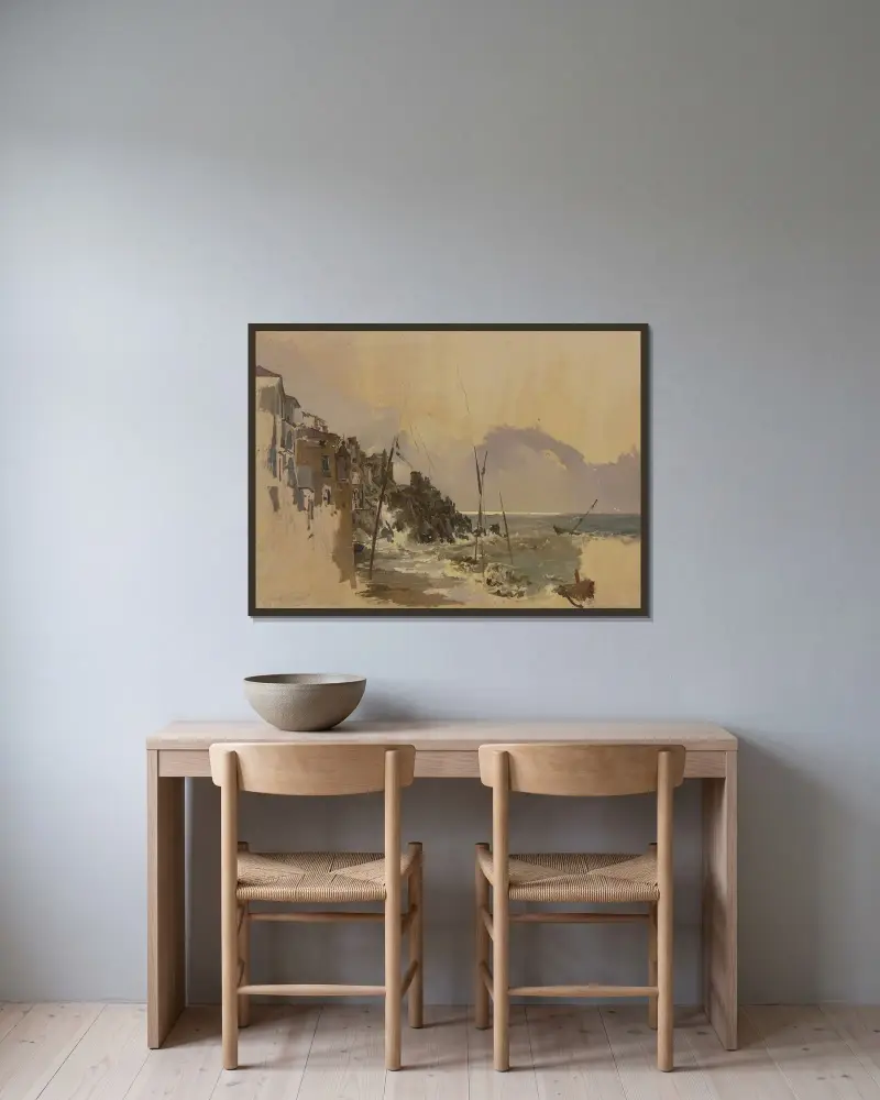 Via Sistina Elmo av Johann Nepomuk Rauch inramad på en vägg