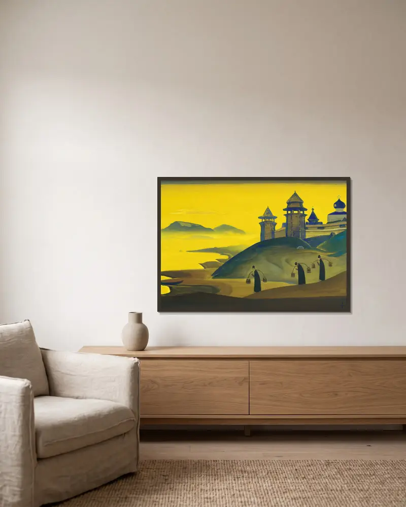 And We are Trying. From the Sancta Series av Nicholas Roerich inramad på en vägg