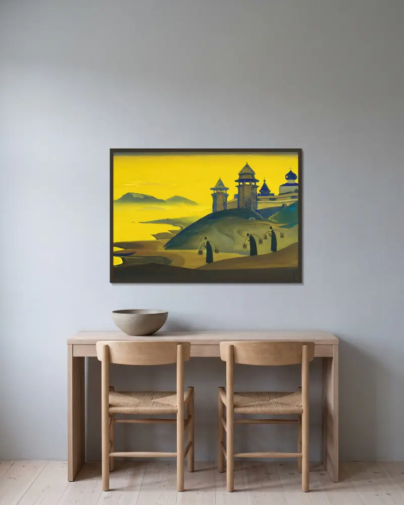 And We are Trying. From the Sancta Series av Nicholas Roerich inramad på en vägg