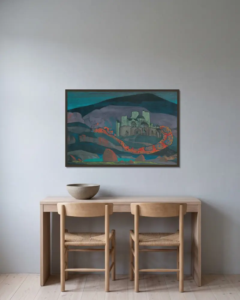 Miasto skazane, Nicholas Roerich w ramie na ścianie