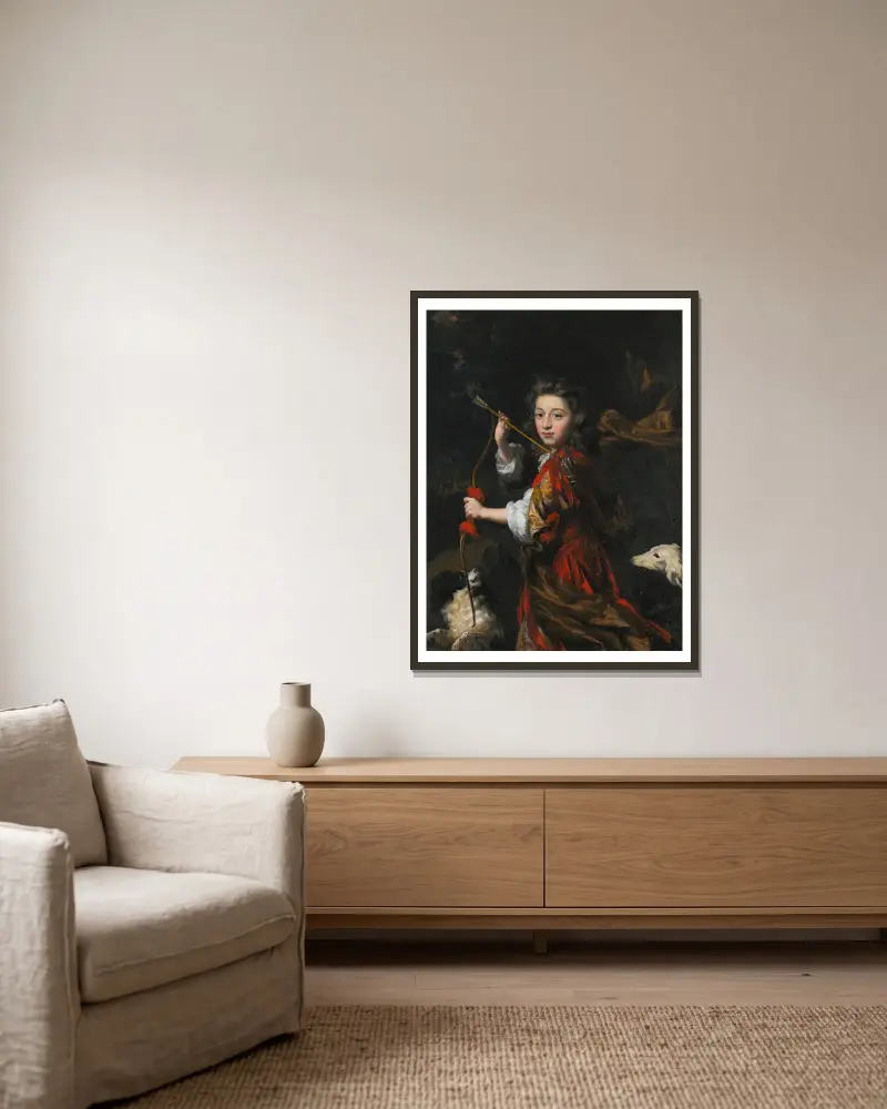 Portrait Of A Young Nobleman av Nicolaes Maes inramad på en vägg