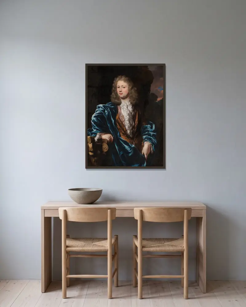 Portrait of Cornelis ten Hove av Nicolaes Maes inramad på en vägg