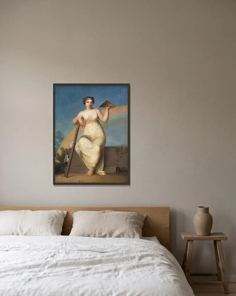 Jurisprudence. Allegorical Figure av Nicolai Abildgaard inramad på en vägg