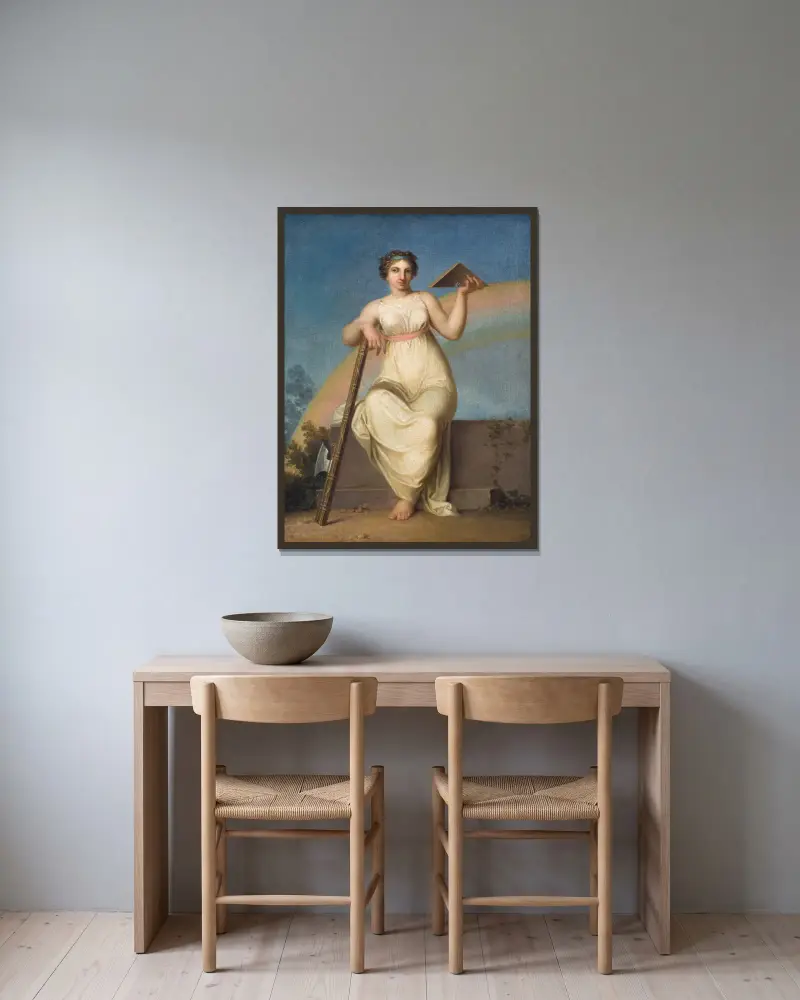 Jurisprudence. Allegorical Figure av Nicolai Abildgaard inramad på en vägg
