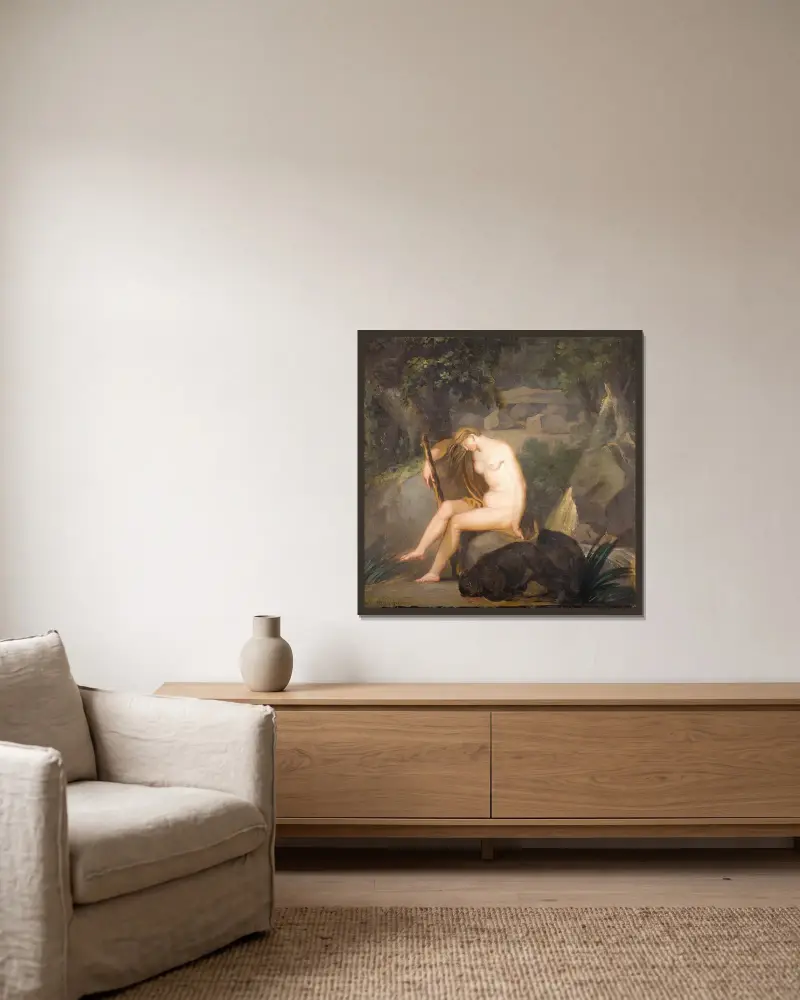 Die ungezähmte Natur von Nicolai Abildgaard gerahmt an einer Wand
