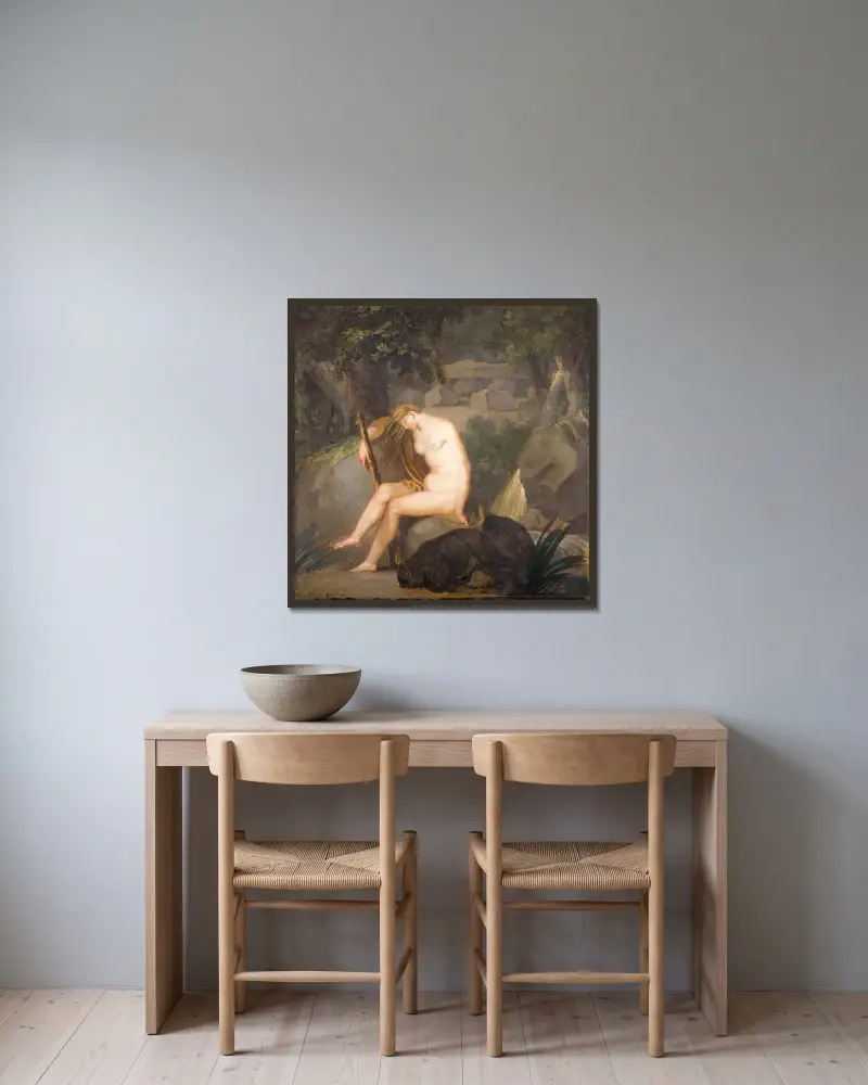 Die ungezähmte Natur von Nicolai Abildgaard gerahmt an einer Wand