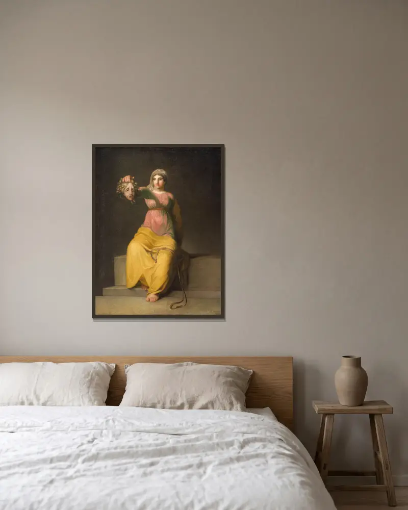 Theology. Allegorical figure av Nicolai Abildgaard inramad på en vägg