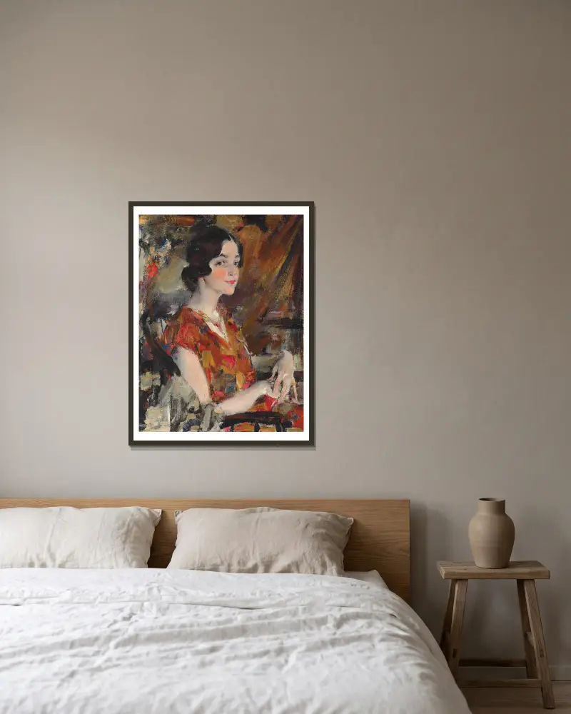 Portrait of Kate av Nicolai Fechin inramad på en vägg