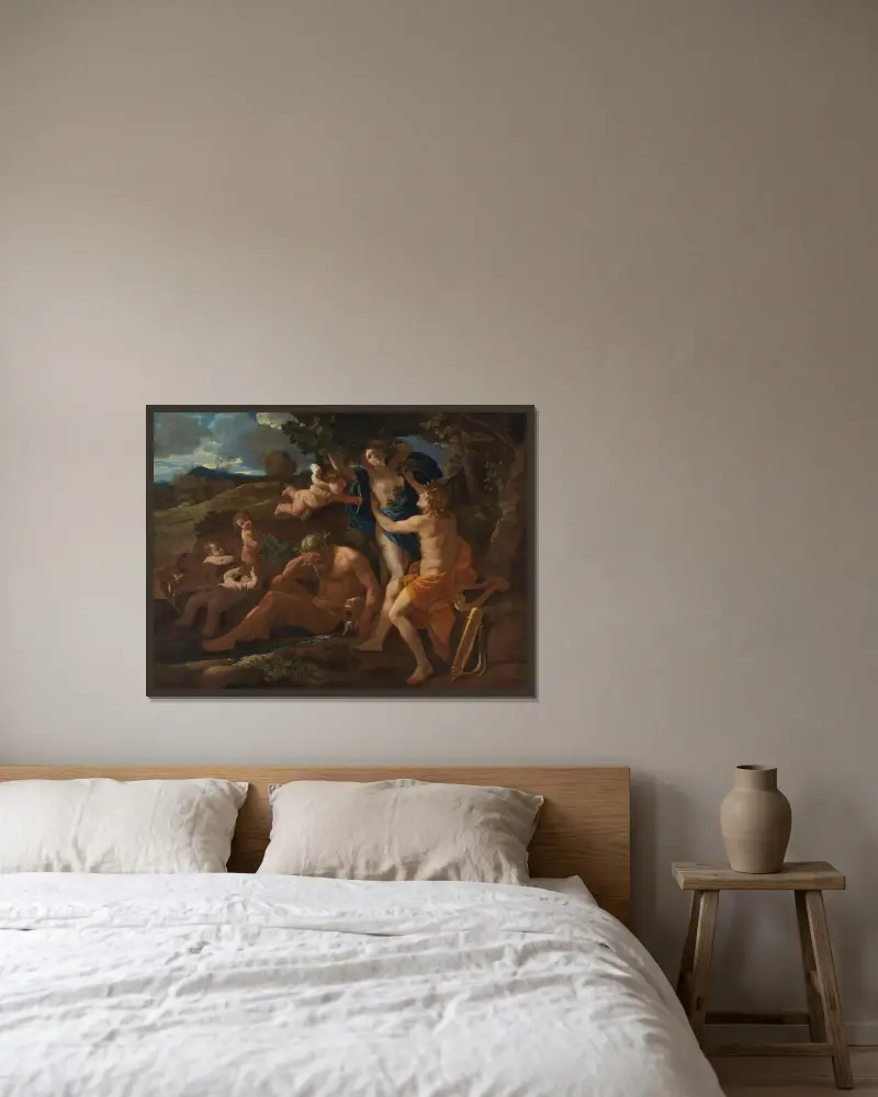Apollón a Dafné, Nicolas Poussin v rámu na stěně