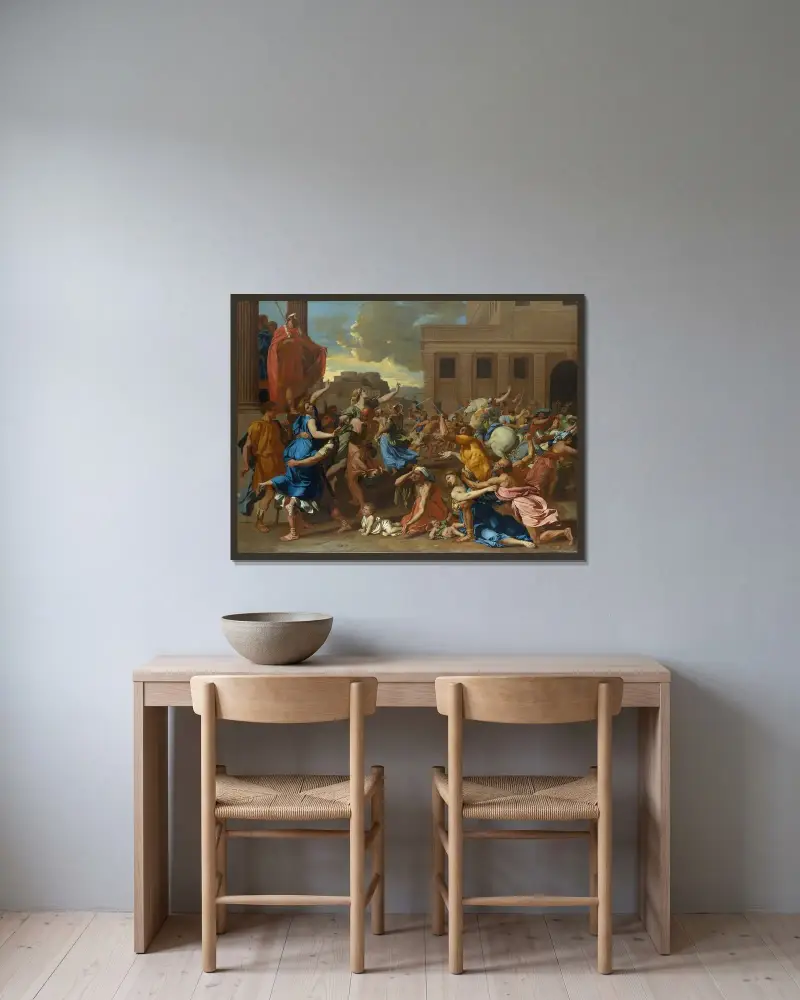 Únos sabinských žen, Nicolas Poussin v rámu na stěně