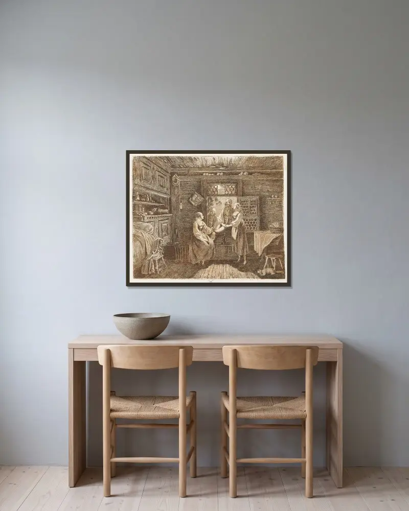 Kiltgången i kantonen Bern av Franz Niklaus König inramad på en vägg