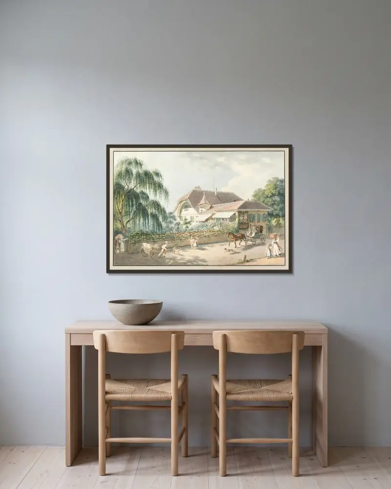 Landhaus Villette av Franz Niklaus König inramad på en vägg