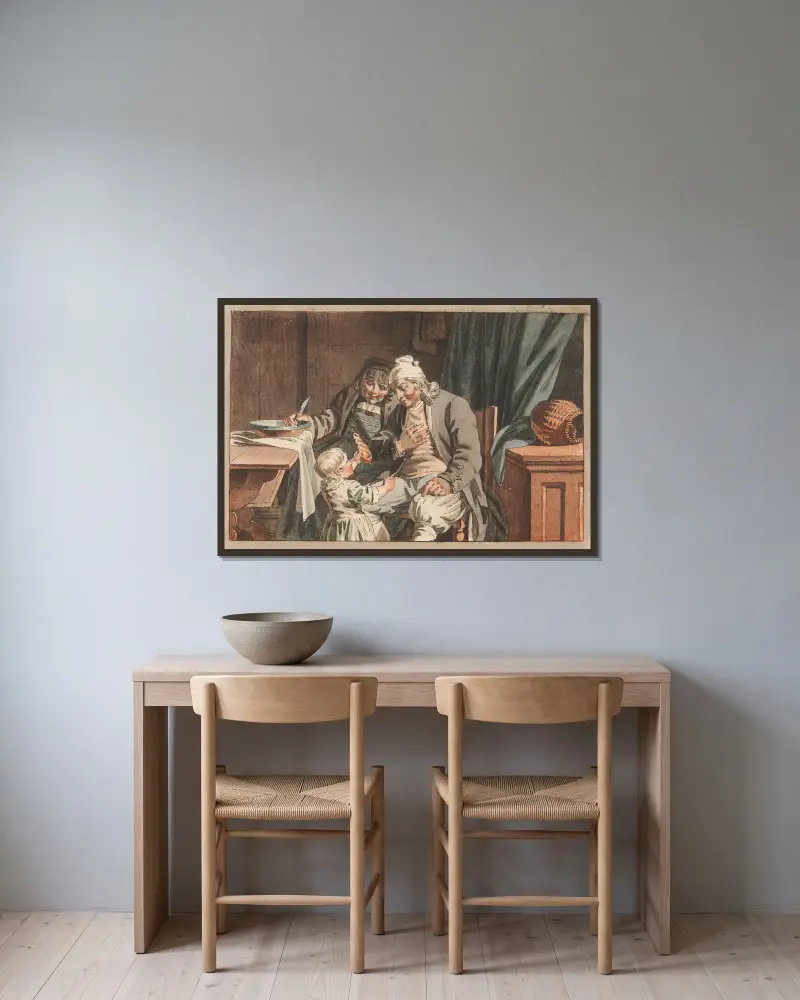 Le Retour du Marché av Franz Niklaus König inramad på en vägg