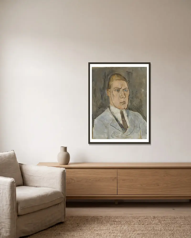 Gustaf Hellström, 1882-1953, författare av Nils Dardel inramad på en vägg