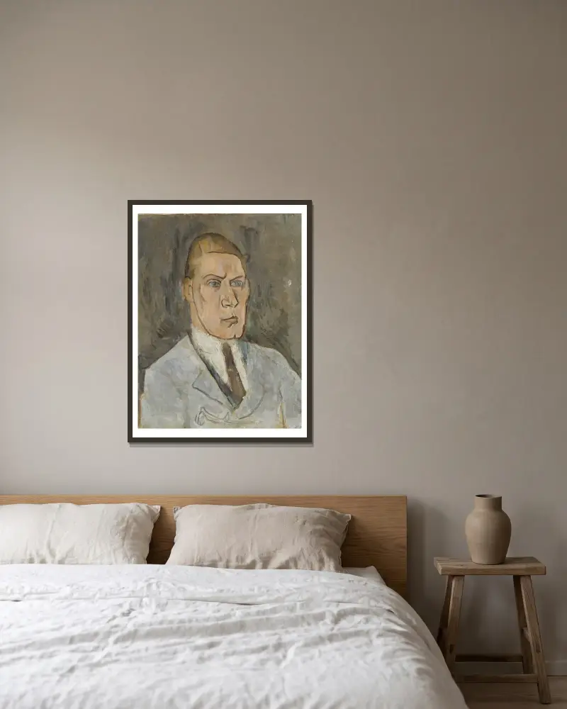 Gustaf Hellström, 1882-1953, författare av Nils Dardel inramad på en vägg