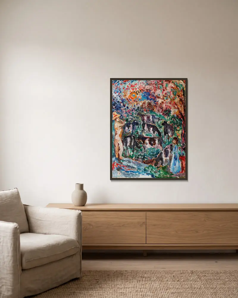 Koherde von Nils Dardel gerahmt an einer Wand