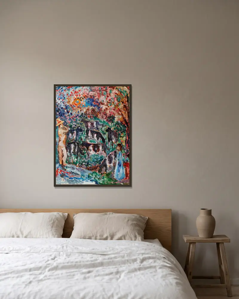 Koherde von Nils Dardel gerahmt an einer Wand