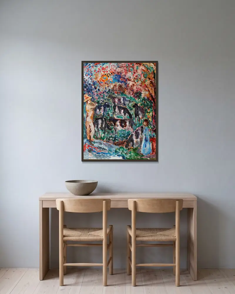 Koherde von Nils Dardel gerahmt an einer Wand