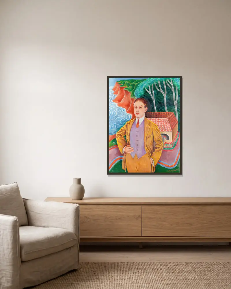 Rolf De Maré (1888–1964) von Nils Dardel gerahmt an einer Wand