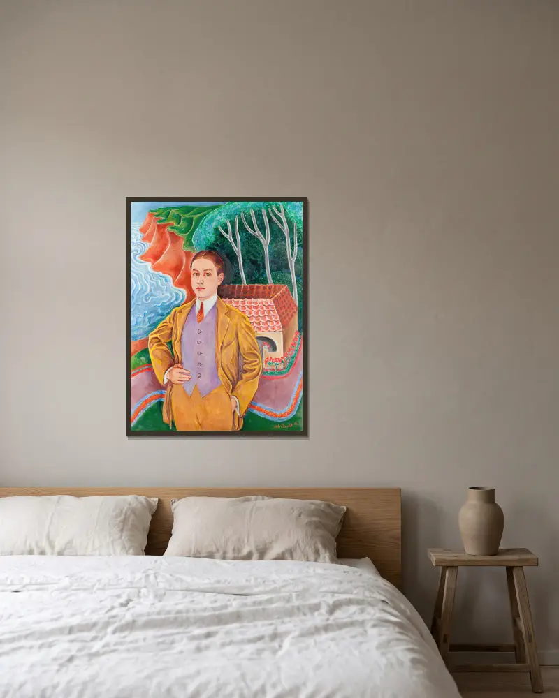 Rolf De Maré (1888–1964) von Nils Dardel gerahmt an einer Wand