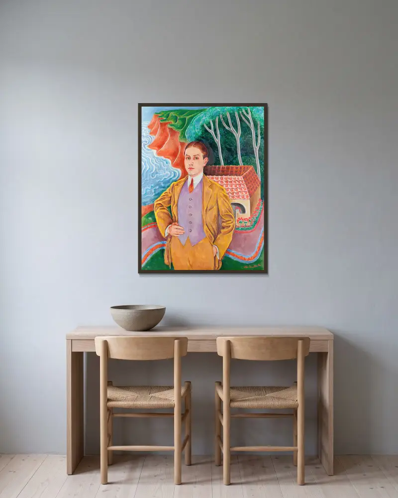 Rolf De Maré (1888–1964) von Nils Dardel gerahmt an einer Wand