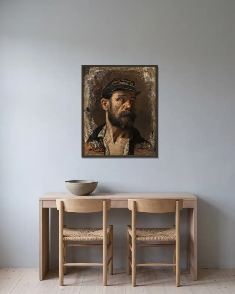 Ein Kommunarde von Nils Forsberg gerahmt an einer Wand
