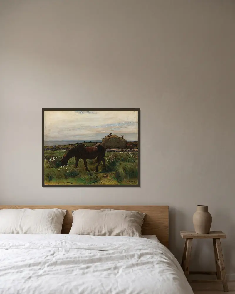 Ein Jade von Nils Kreuger gerahmt an einer Wand