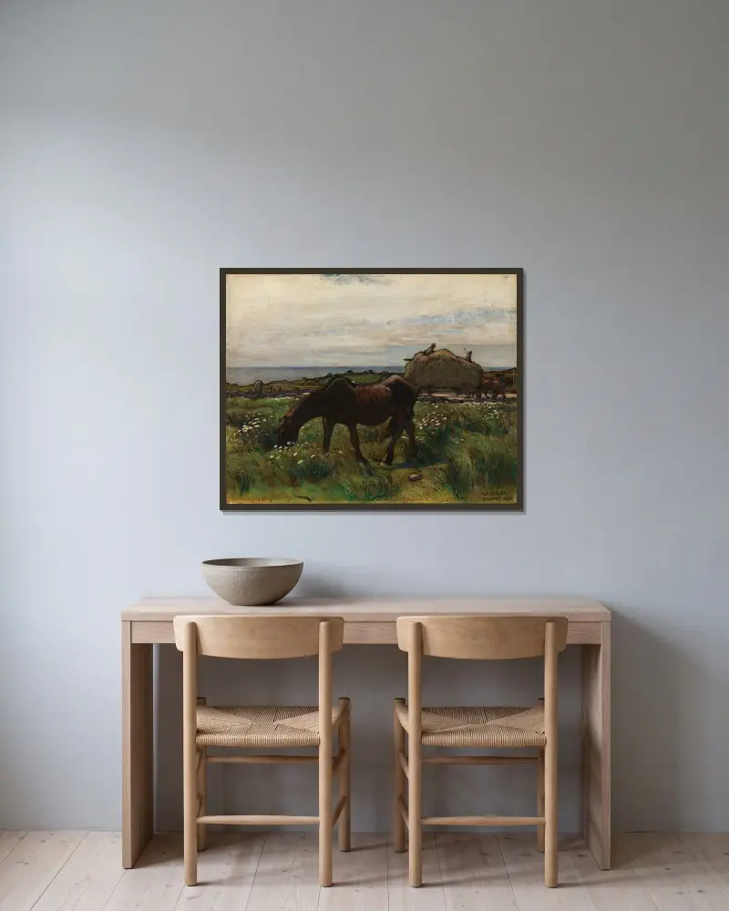 Ein Jade von Nils Kreuger gerahmt an einer Wand