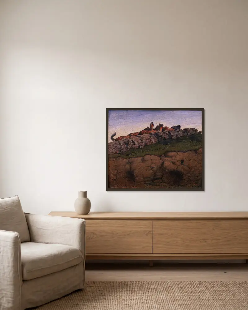 An der Grenze von Nils Kreuger gerahmt an einer Wand