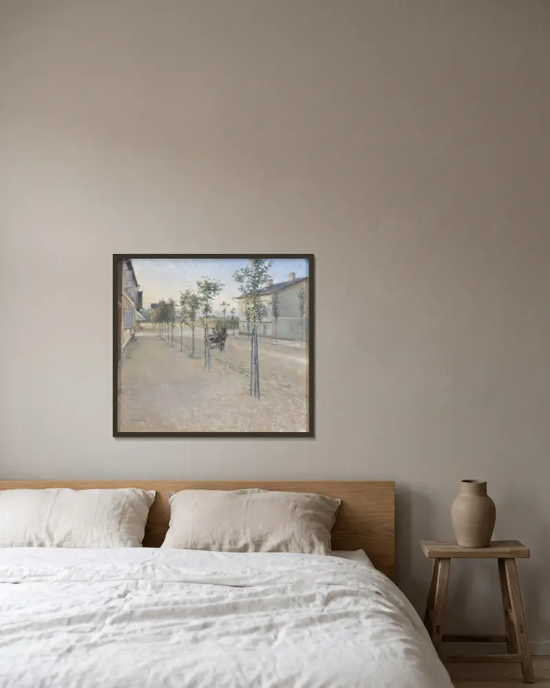 Abend in Varberg von Nils Kreuger gerahmt an einer Wand