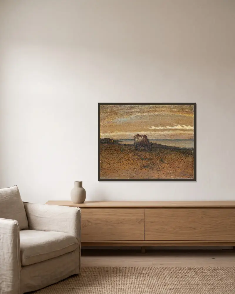 Weide am Meere von Nils Kreuger gerahmt an einer Wand